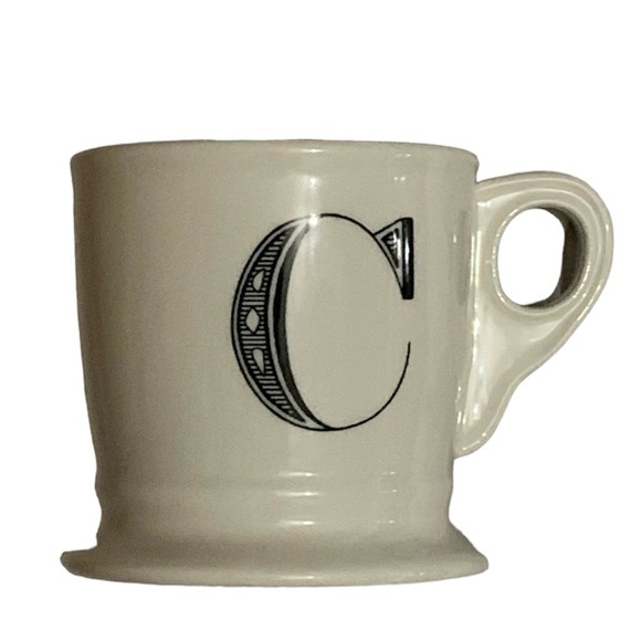 Anthropologie Other - Anthropologie Coffee Mug Monogram "C" Cup Gift Bird White Black